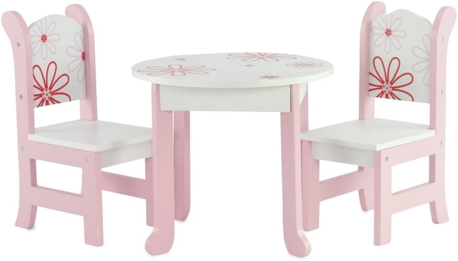 Emily Rose18 Inch Doll Kitchen Table and 2 Chair Doll Dining Furniture Accessory Set | Compatible with 18" American Girl Dolls