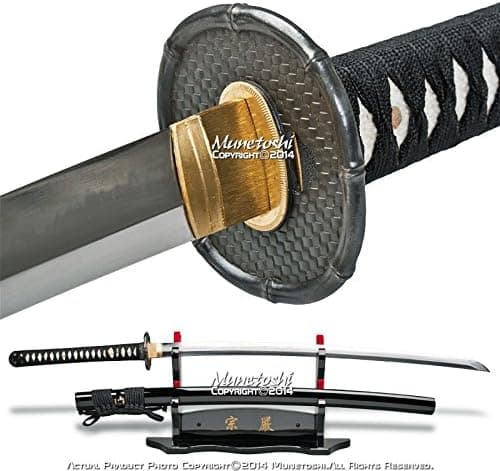 Munetoshi Bam Tsuba T10 Choji Hamon Handmade Katana Samurai Sword Razor Sharp