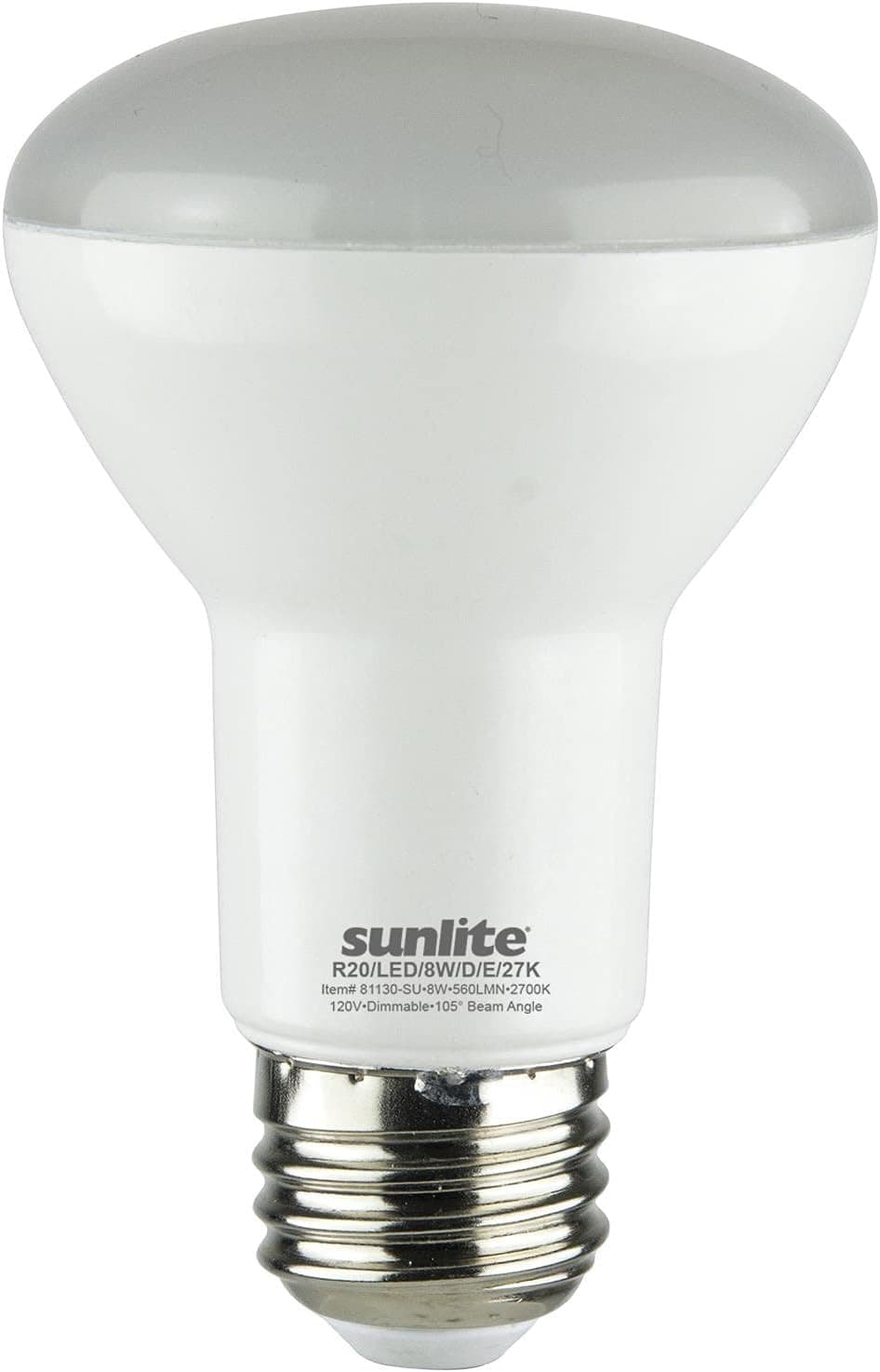 Sunlite 8 Watt (50w Equivalent), 560 Lumens, Medium E26 Base, Dimmable Floodlight, ETL Listed,