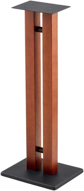 Monolith Speaker Stands - 32 Inch, Cherry (Each), 50lbs Capacity, Adjustable Spikes, Sturdy Construction, Ideal for Home Theater Speakers