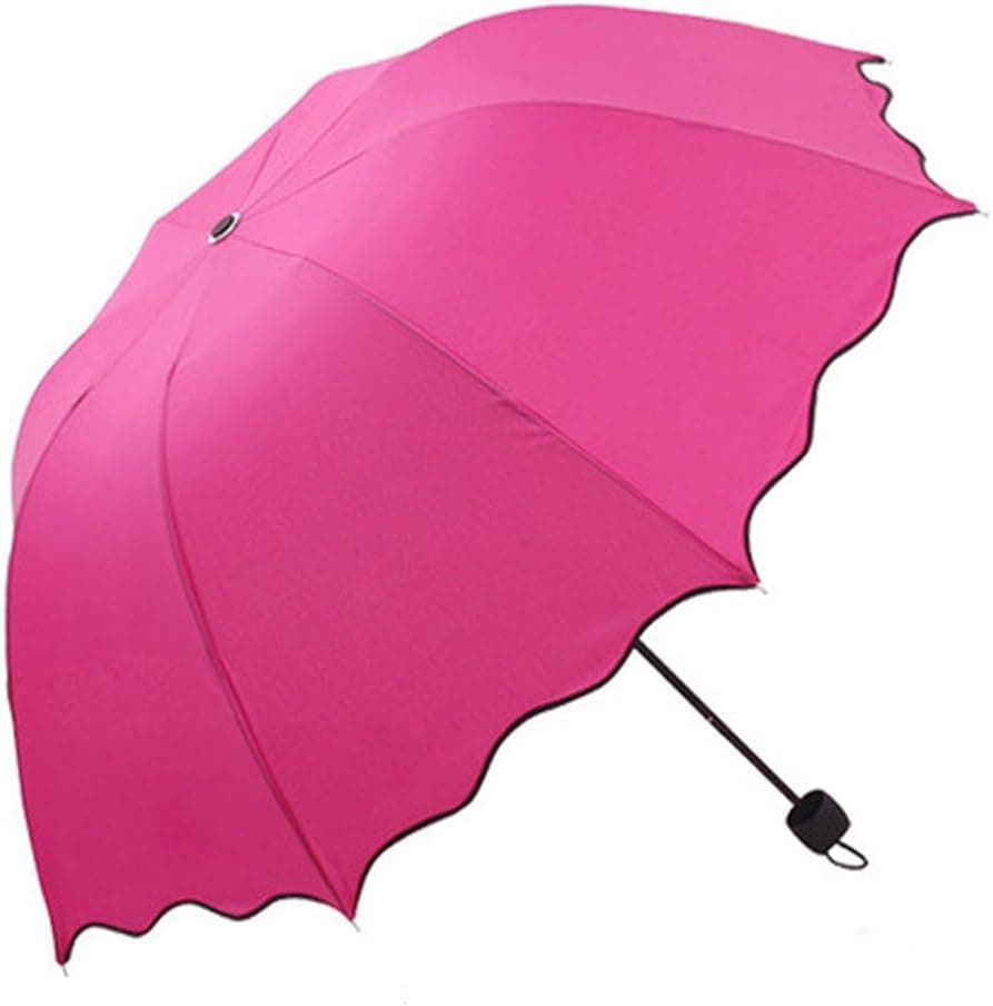 Fashion New Colorful Anti-UV Parasol Flower Folding Sun/Rain Windproof Umbrella (Rose Red)