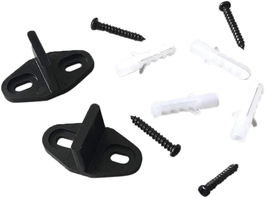 LOadSEcr Barn Door Floor Guide, 2Pcs Multifunctional Barn Door Swing Stopper with Screws Floor Furniture Tools, Black, Smoothly and Quietly, Easy to Install OCUhome