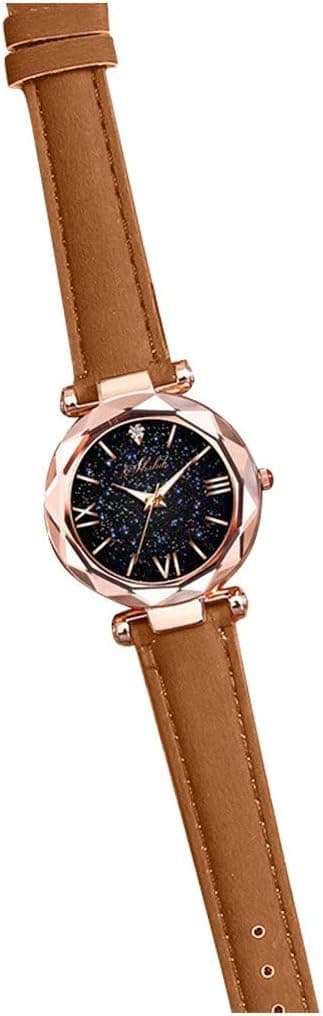 Little Watch Unisex Dotted with Roman Point Frosted Watch Scale Stars Belt Ladies Watches