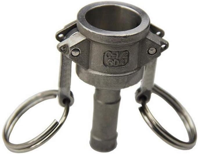 Acxico 1Pcs 304 Stainless Steel Quick Connector Homebrew Camlock Fitting Adapter 1/2" MPT FPT Barb Type