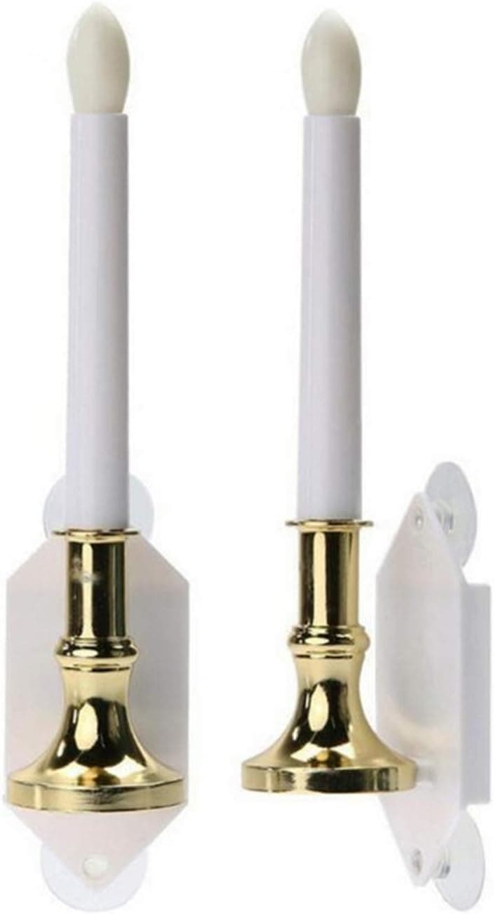 Solar Flameless Candles Light Solar Powered Flickering Candle Light Window Wall Lamp Romantic Night Light Wall Lamp with Suction Cups,Decoration for Party Christmas Hallowmas Festival,2 Pack
