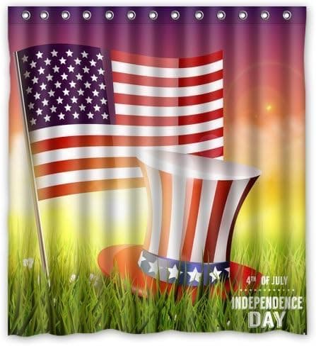 KXMDXA 4th July Independence Day Of United States Waterproof Polyester Shower Curtain 66x72 Inch Bathroom Decor