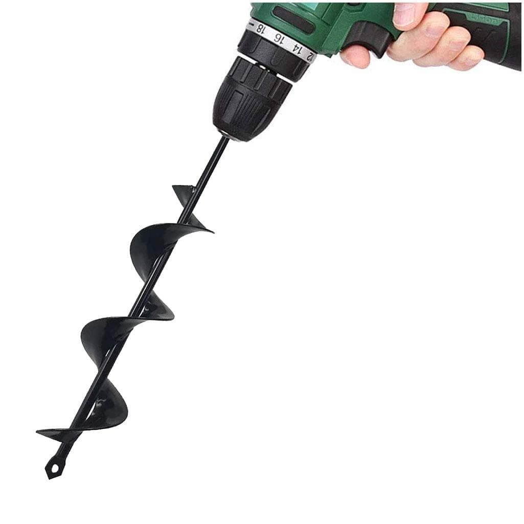 Deepmind Garden Auger Drill Bit 1.6 x 9 Inch, Hole Drill Planter Auger Spiral Hole Drill Bit for Planting Bulb Bedding Digging Post Hole Planting Tool