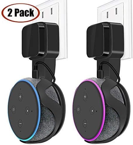 Outlet Wall Mount Holder Hanger Stand for Alexa Dot 3rd Generation TOOVREN Space-Saving Accessories for Your Smart Home Speakers Without Mess Wires or Screws (2 Pack)
