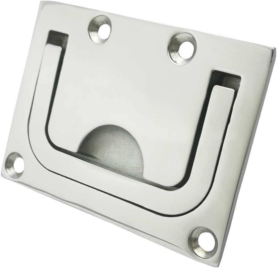 SMBBIT 316 Stainless Steel Ring Pull Handle, Marine Flush Lifting Handle, Rectangular Grip