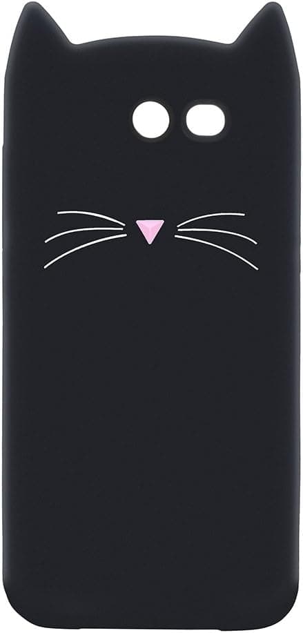 Samsung Galaxy J3 Emerge 2017 Case Cover,Cute 3D Black Party Cat Kitty Whiskers Protective Soft Case Skin For Samsung Galaxy J3 Emerge 2017 black