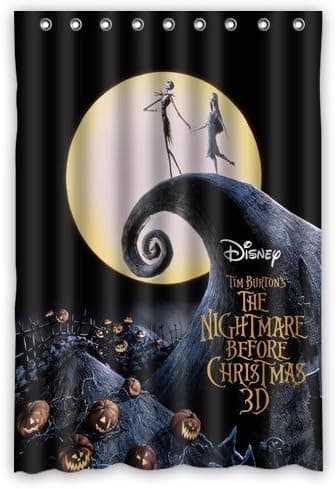 LIBIN Scottshop Custom The Nightmare Before Christmas Shower Curtain Waterproof Polyester Fabric Bathroom Shower Curtains