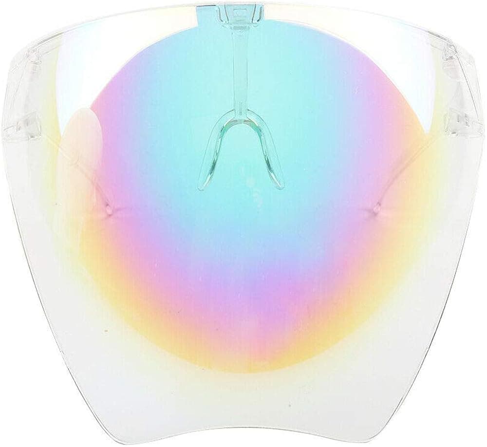 New Anti-Fogging Face Shields with Glasses Frame Set for Men & Women Clear Faceshields (Clear Rainbow)