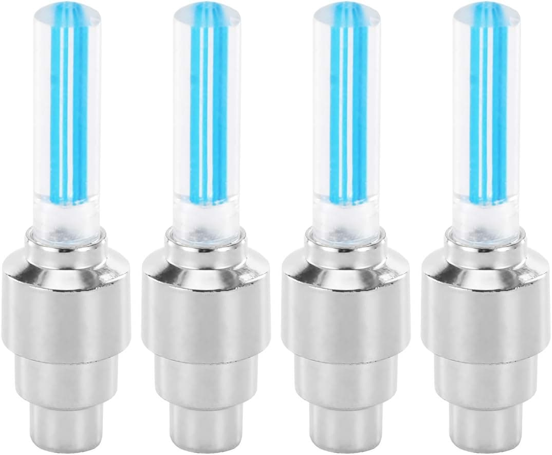 LED Bike Wheel Lights, DDSKY 4 Pcs Valve Cap Light stem cap lights for Car Bike Bicycle Motorcycle (Blue)
