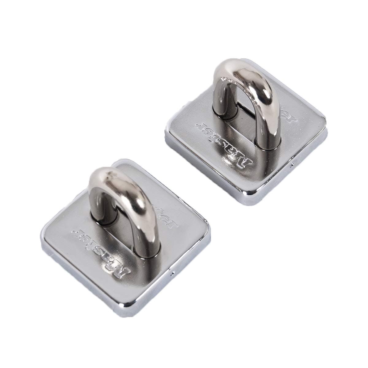 Master Lock LKM82222 x Wall/Floor Anchors Cable/Chain/Padlock Diameters up to 14 mm with Fixings, Silver, 53 mm