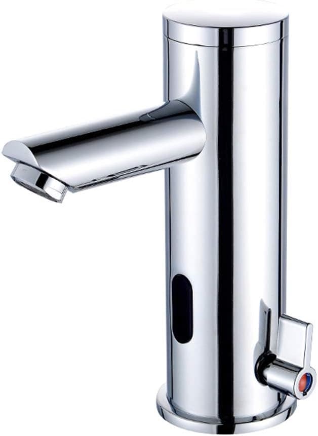 Gimify Touchless Sensor Bathroom Faucet Automatic Smart Single Hole Faucet Hands Free Tap Bathroom Sink Faucet, Hot and Cold Mixer Control, Battery Powered, Solid Brass, Chrome Finished