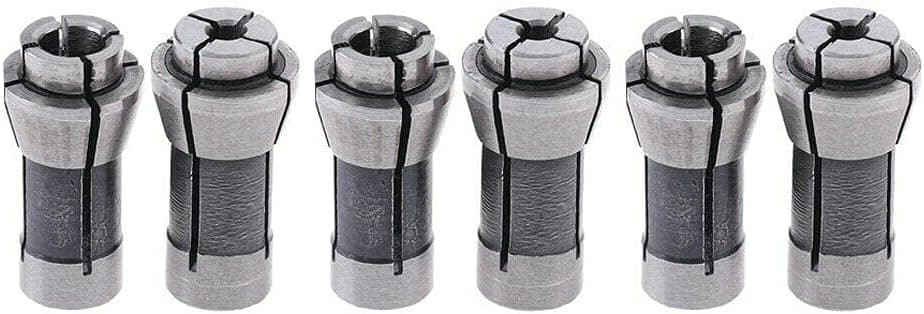 6 PCS Industries Die Grinder Collet Carbon Steel Chuck Machine Clamping Collet Adapter Engraving Trimming Machine (3mm And 6mm )