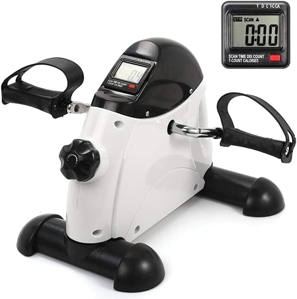 Mini Exercise Bike Under Desk Bike Pedal Exerciser for Arm and Leg Exercise with LCD Display