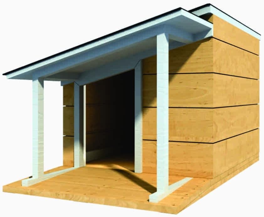 36" x 48" Dog House Plans - Lean To Roof - Pet Size To 100 lbs - Medium Dog - 13
