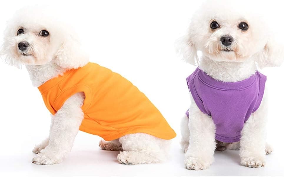 BINGPET Shirts for Small Medium Large Dogs - 2 Pack Summer Cool Dog T Shirt Clothes Soft and Breathable, Cute Puppy Apparel Outfits