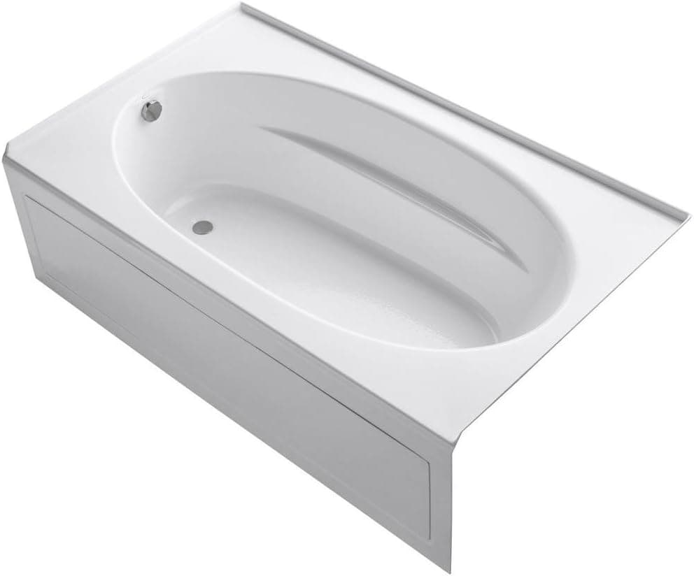 KOHLER K-1115-LA-0 Windward 72-Inch x 42-Inch Alcove Bath with integral apron and right hand drain, White