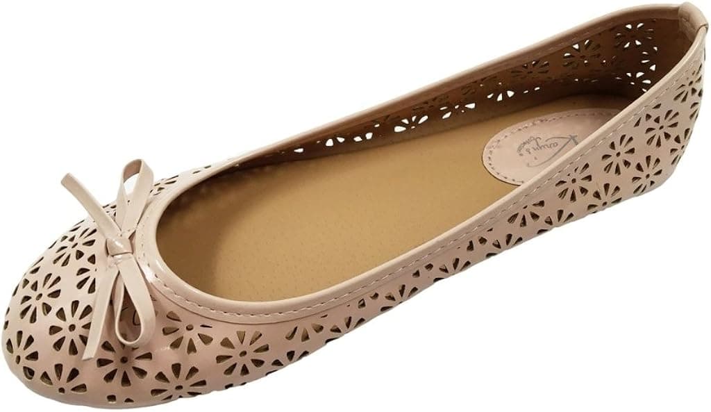 Karyn's Collection Laser Cut Round Toe Ballet Flats