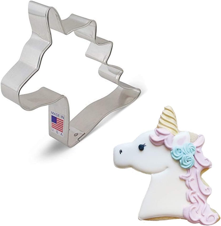 Unicorn Head Cookie Cutter 4" Made in USA by Ann Clark