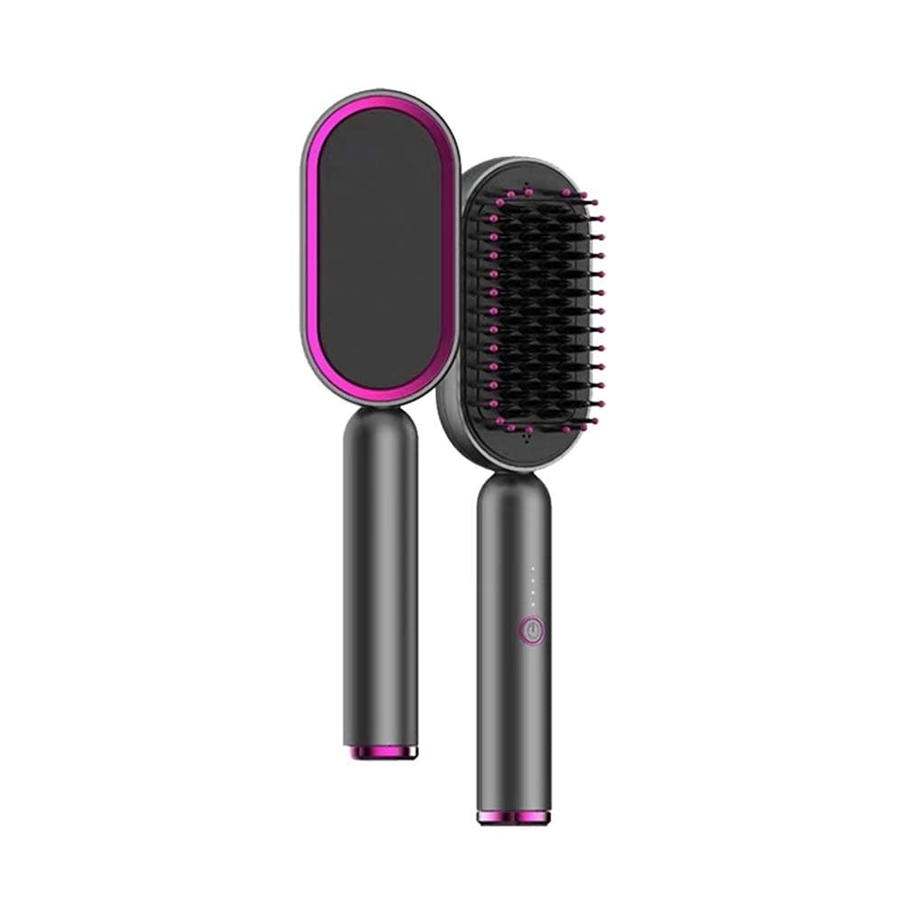 Electric Hair Straightener Brush Straightening Hot Comb with Anti-Scald Ceramic Heating Temperature Display Hot Air Brush Pro Beard Heated Hair Straightener for Men 360 Swivel Cord Beard Brush