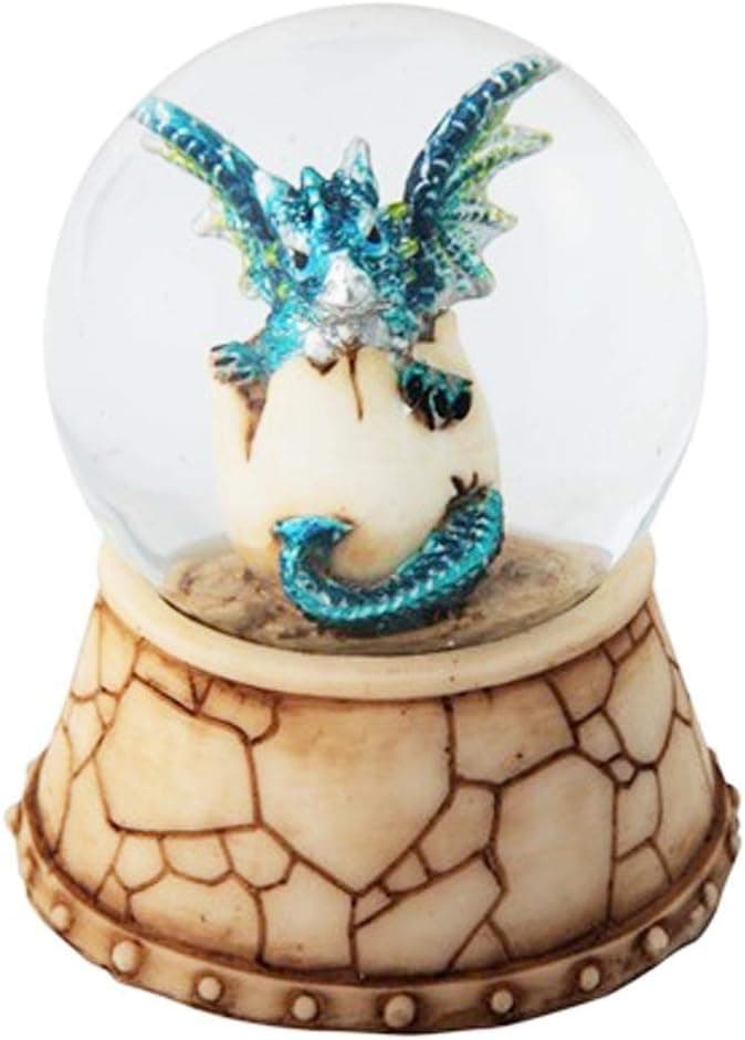The Bridge Collection Medieval Dragon Snow Globe (Blue)