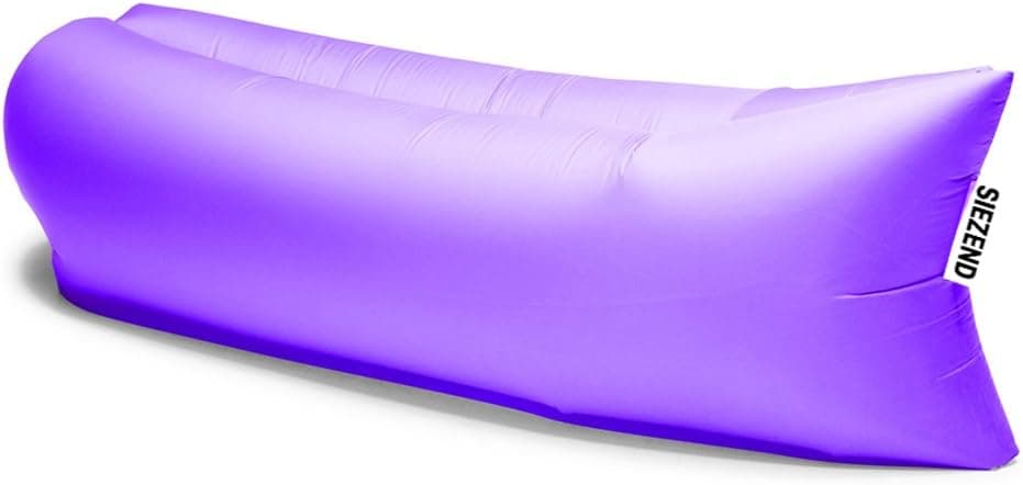 Siezend Outdoor Convenient Inflatable Lounger Hangout Nylon Fabric Sleeping Compression Air Bag (Purple)