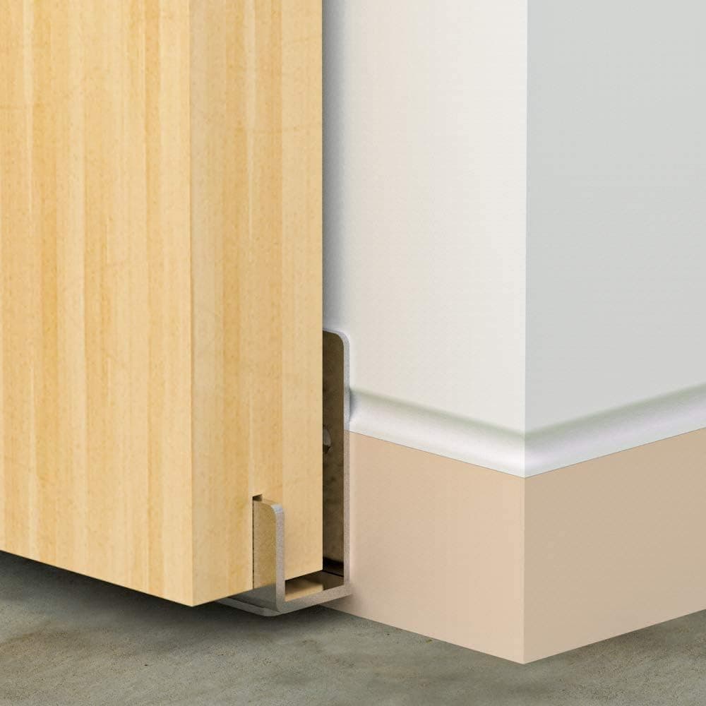 2PCS Sturdy Stainless Steel Sliding Barn Door Floor Guide for Bottom Lower Closet Wall Mount with Adjustable Bracket