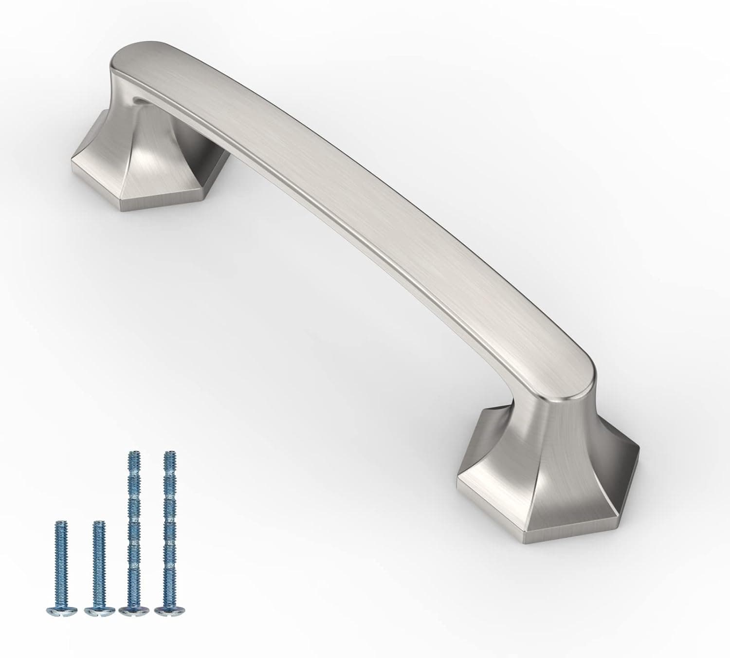 KNOKLOCK 6 Pack 4 Inch(102mm) Kitchen Cabinet Handles Brushed Satin Nickel Cabinet Pulls Kitchen Cabinet Hardware Drawer Pulls for Dresser Cupboard Wardrobe