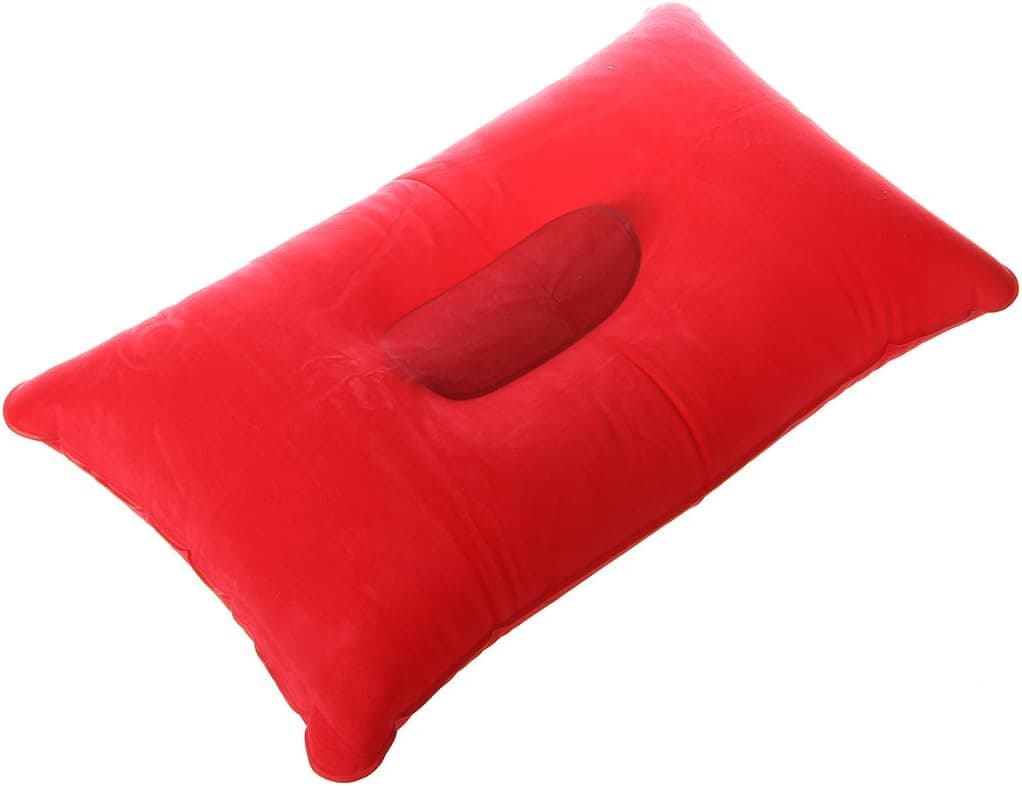 TOOGOO(R) Inflatable Pillow Inflatable Pillow-Double Face + Inflatable Pillow Cushion Mat for Camping Picnic red 40 25cm