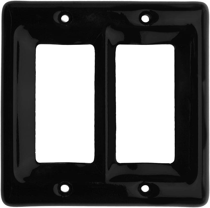 Black Porcelain Double Gfi Cover Plate