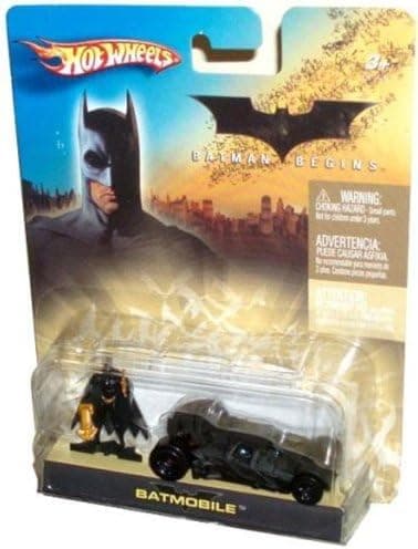 Mattel Hot Wheels 2005 1:64 Scale Batman Begins Black Mini Batmobile and Figure Die Cast Car Gift Set