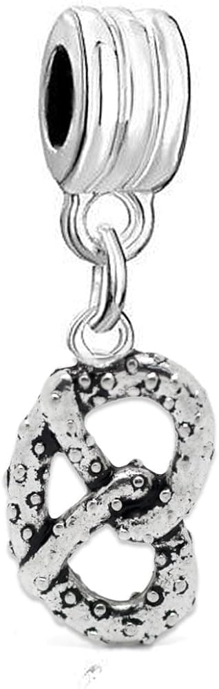 Sexy Sparkles Pretzel Charm Bead Compatible for Most European Snake Chain Bracelets