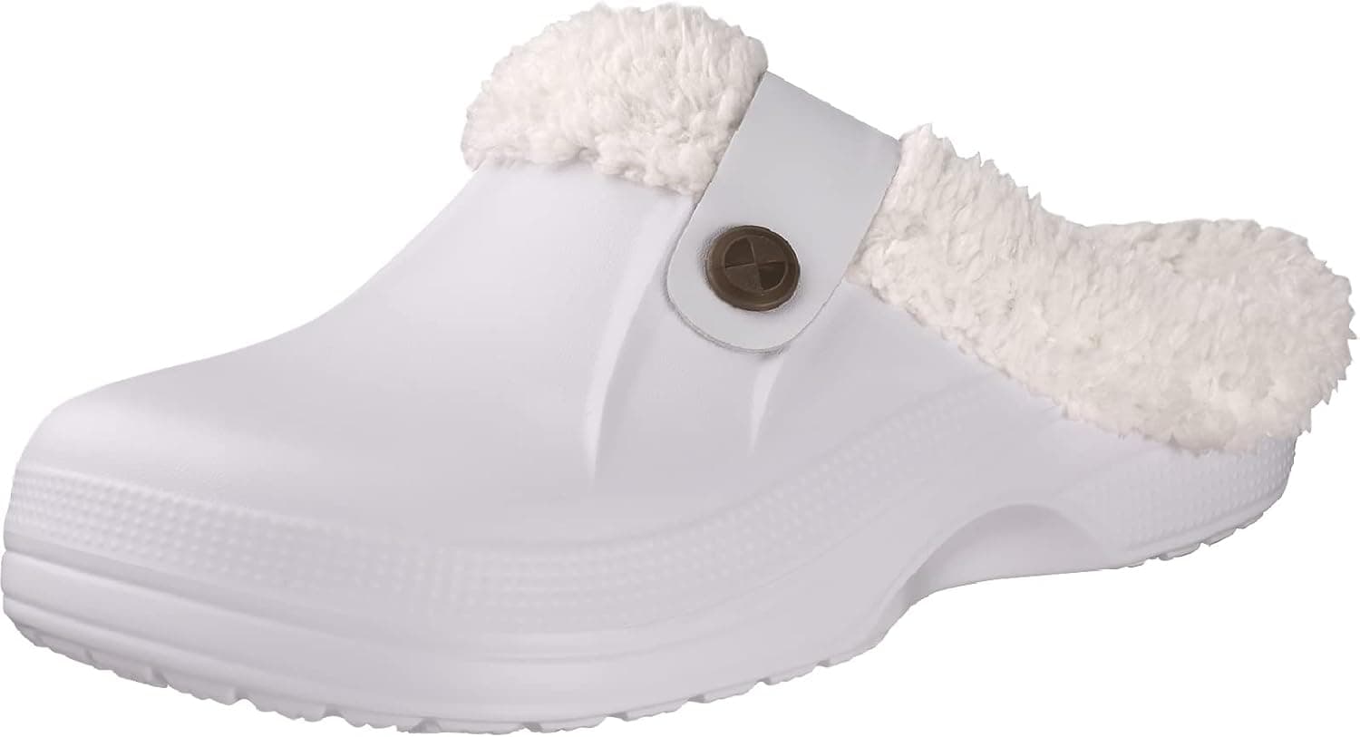 Beslip Classic Fur Lined Clogs Waterproof Winter Fuzzy Slippers for Women Men Indoor and Outdoor