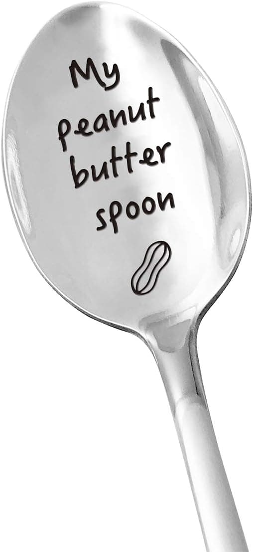 Stainless Steel Engraved Spoon Gifts for Men Women Kids - My Peanut Butter Spoon - Peanut Butter lovers Gift for Mom/Dad/Boy/Girl/Friends/Student - Perfect Birthday/Thanksgiving Day/Christmas