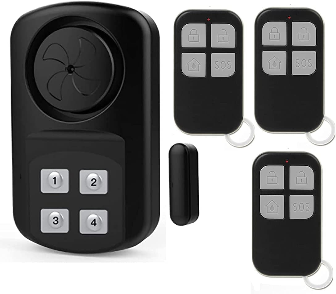 Outdoor Door Gate Alarm with Remote Control, Wireless Weatherproof Entry Door Sensor Alarm with Adjustable Volume for Pool,Fence,Home,Kids Safety