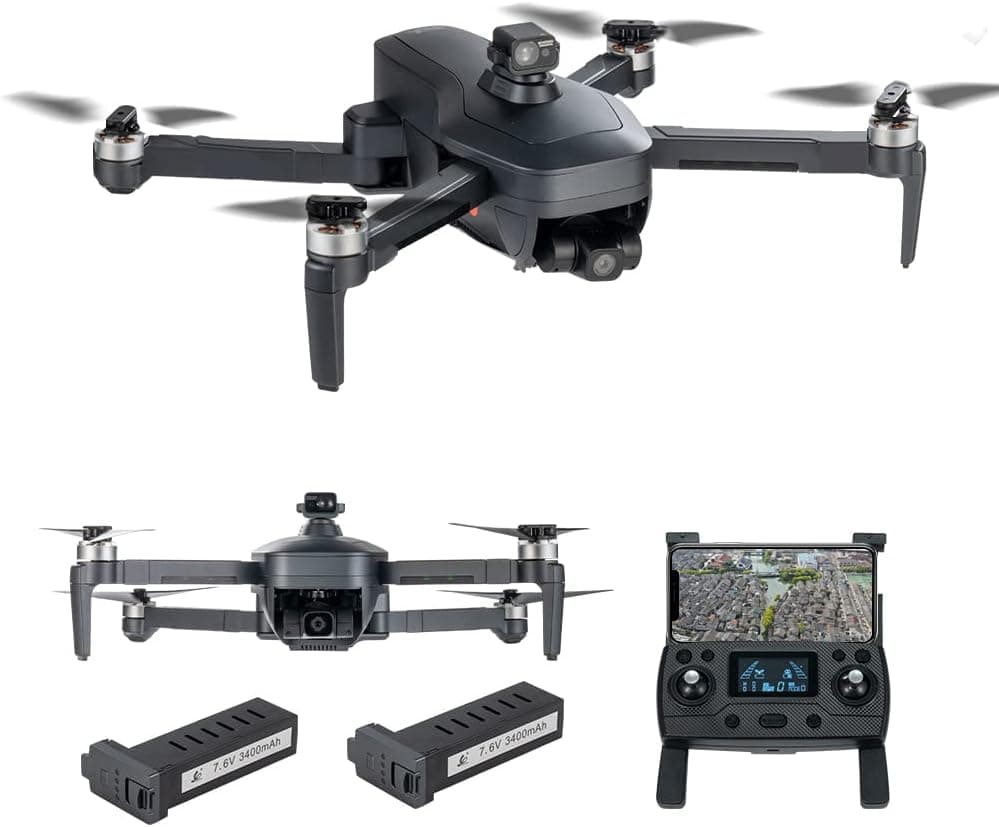 GPS Drones with 4K UHD Camera for Adults, 3-Axis Gimbal with EIS Anti-Shake, 9800ft HD Video Transmission, 360°Obstacle Sensing, CMOS Sensor, Brushless Motor Level 7 Wind Resistance (2 Batteries)