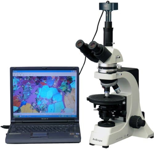 AmScope 40X-600X Trinocular Infinity Polarizing Microscope + 5M Camera