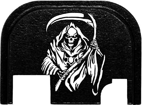 Rear Slide Cover Plate Laser Engraved for Glock Pistols Grim Reaper