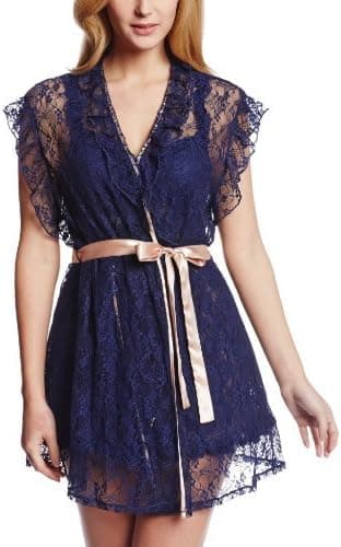 Cinema Etoile Women's Julia Lace Robe with Ruffle Trim