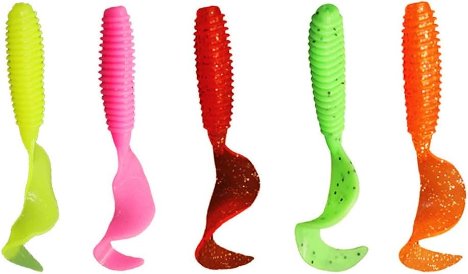 Soft Fishing Lures/Baits (30Pcs), Bass attracting Glitter Lures, Multiple Proven Catching Colors, Bait Fish Profile, Thin Tail Design.WILLBUR
