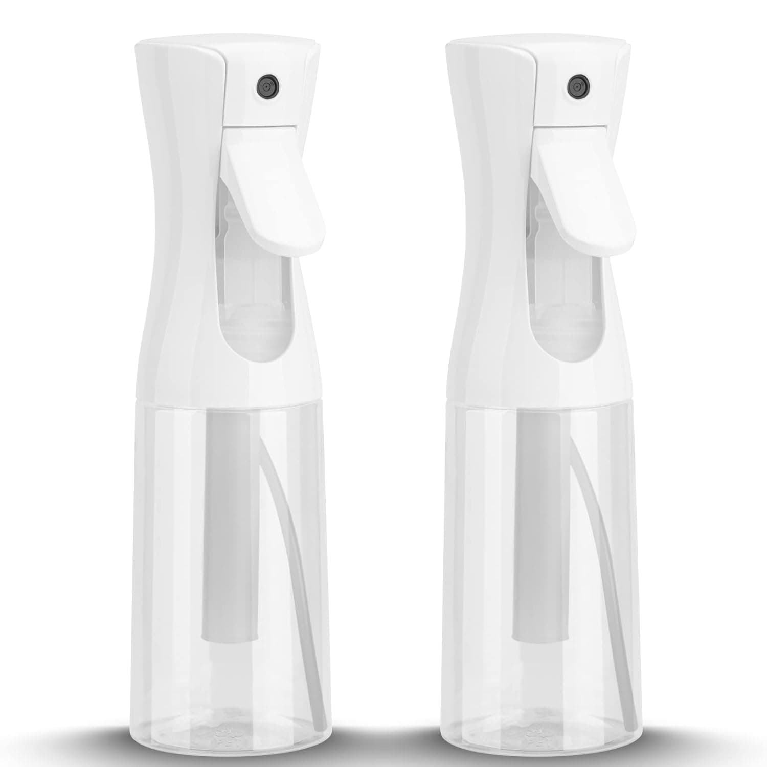 Xiuying Feng Continuous Mist Spray Bottle for Hair, 6.8OZ /200ML Hair Mister Spray Bottle, Water Spray Bottle for Salon, Barber, Plants, Cleaning, Skin Care(Clear White,2 Pack)