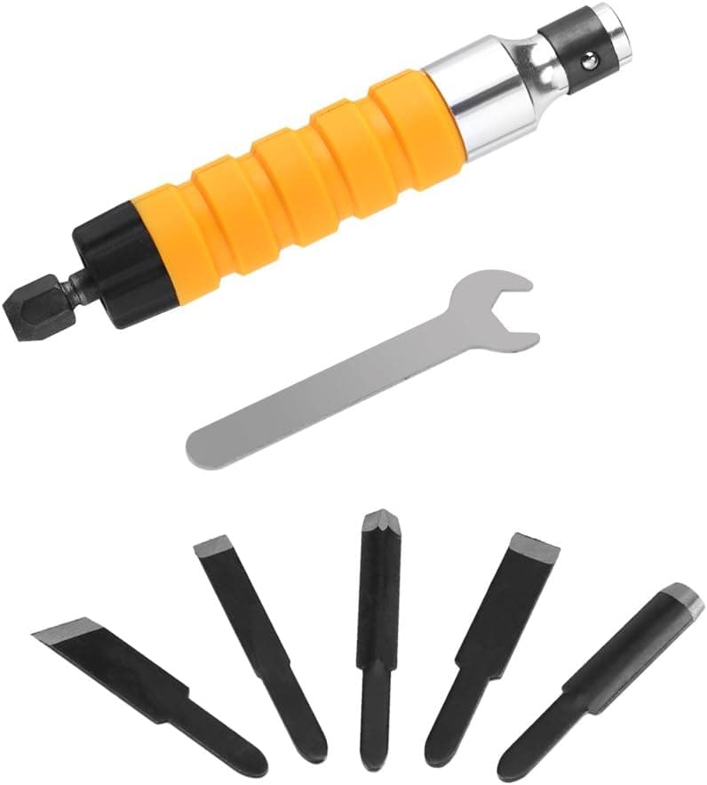 AUNMAS Engraving Knife Tool Exquisite Electric Woodworking Carving Chisel with 5 Blades 1 Wrench