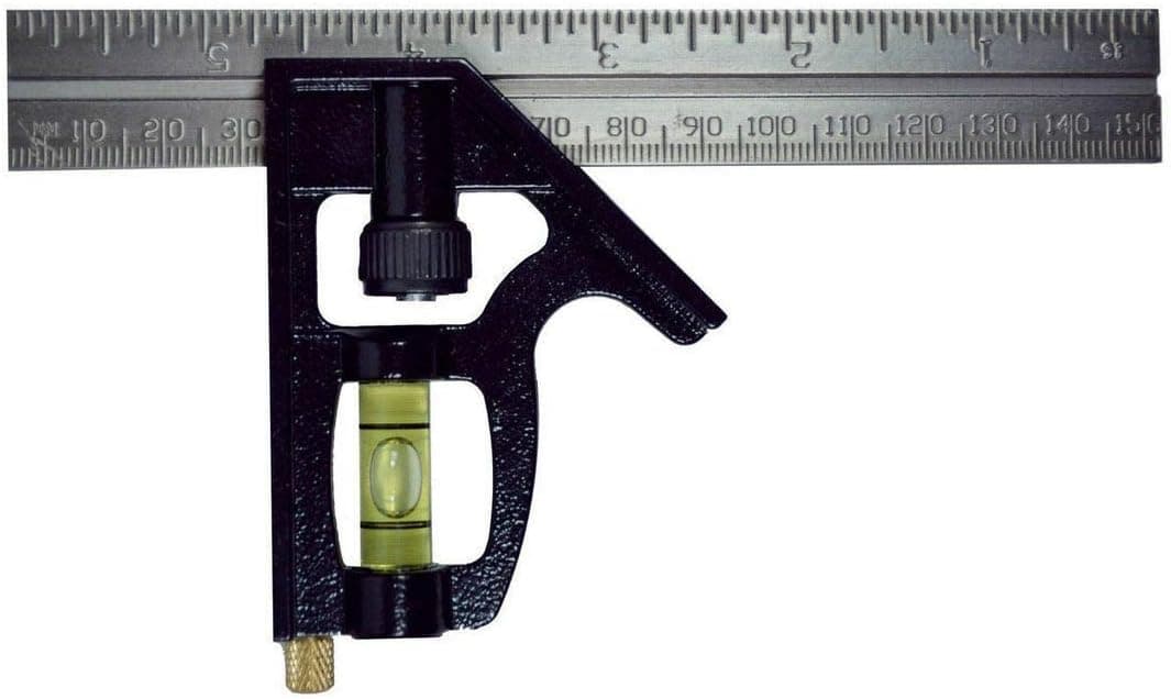Johnson 6 in. L x 3-1/2 in. H Stainless Steel Combination Square Black