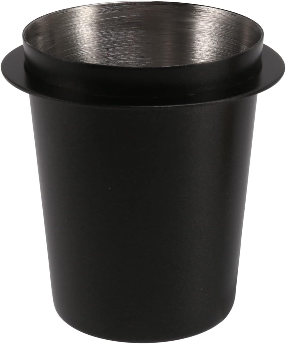 SODIAL Steel Dosing Cup Coffee Sniffing Mug Powder Feeder for 58mm Espresso Machine Portafilter Coffee Tamper, Black