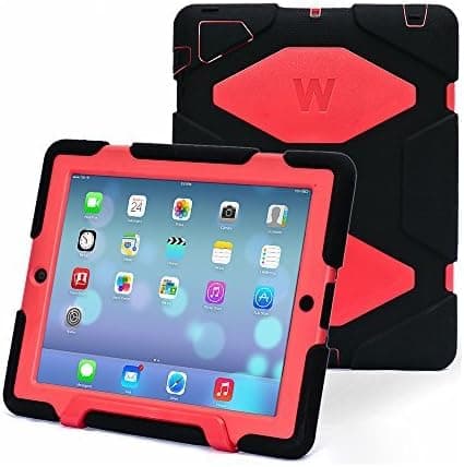 Ipad 2/3/4 Case, Kidspr Ipad CaseNewHot Super Protect [Shockproof] [Rainproof] [Sandproof] with Built-in Screen Protector for Apple Ipad 2/3/4 (Black/Red)