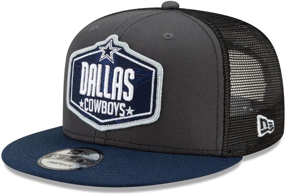 New Era Men's Graphite/Navy Dallas Cowboys 2021 NFL Draft Trucker 9FIFTY Snapback Adjustable Hat