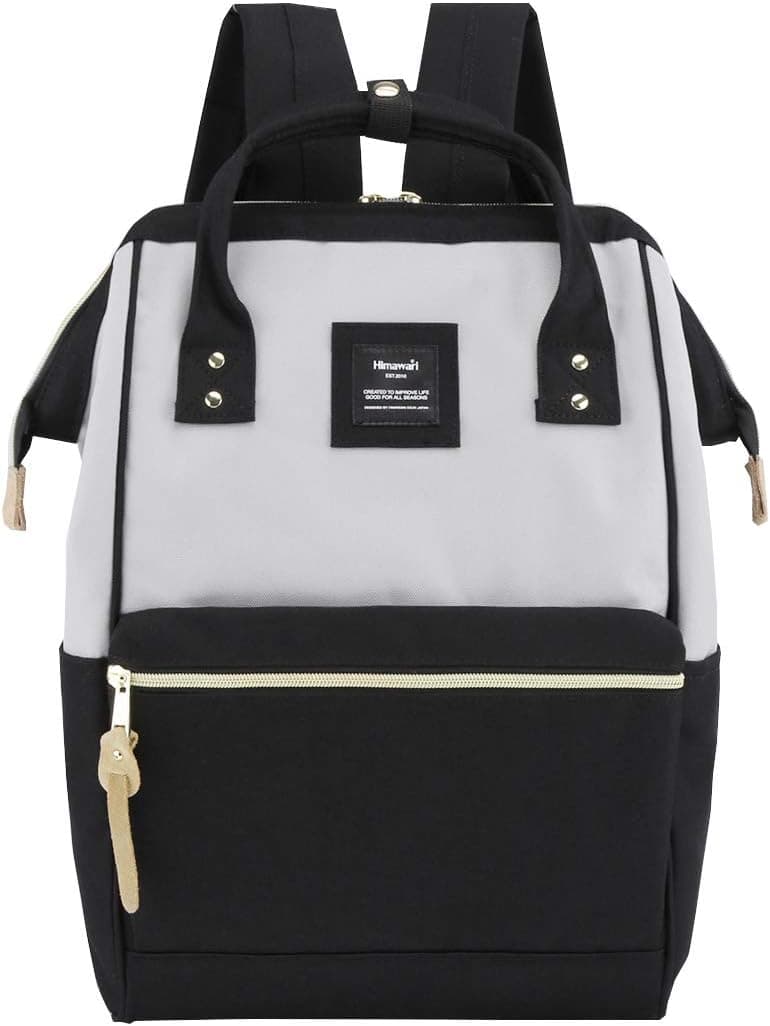 Himawari Laptop Backpack for Women&Men,Wide Open Large USB Charging Port 15.6 Inch Laptop Doctor College Work Bag (9001-Gray&Black)
